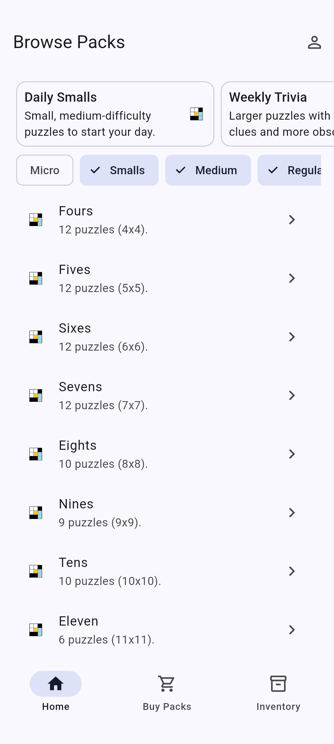 Main Puzzle Screen
